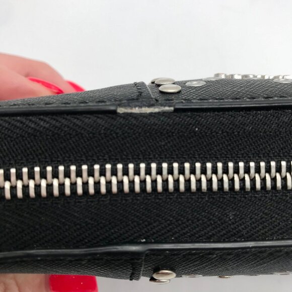 Michael Kors Black Saffiano Leather Studded Zip Around Wristlet Wallet - Picture 11 of 11